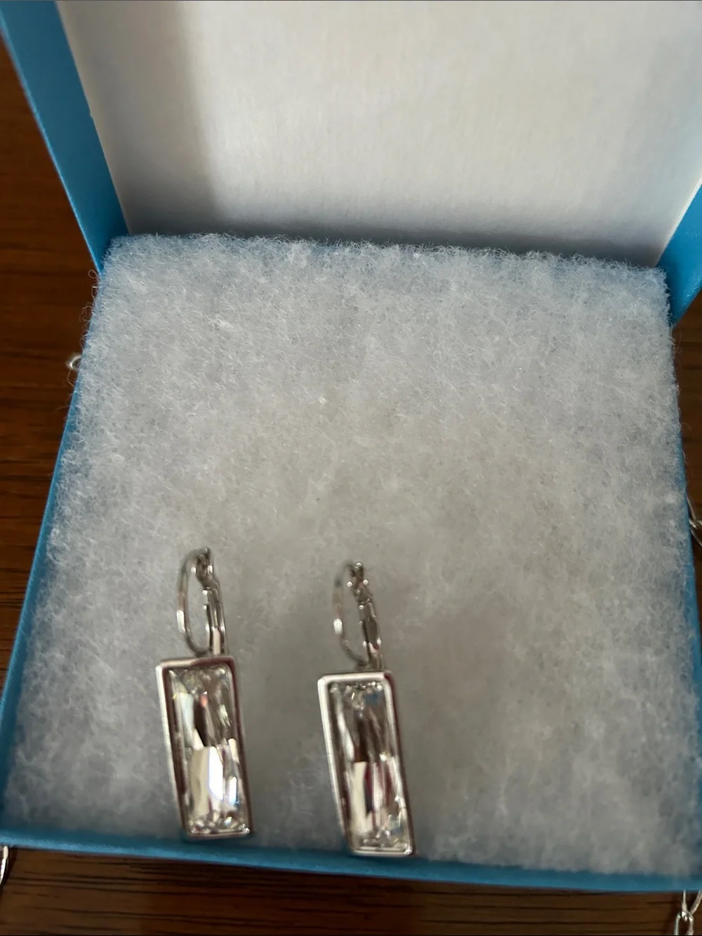 Touchstone Crystal Silver-Tone Clear Baguette Necklace and Earrings